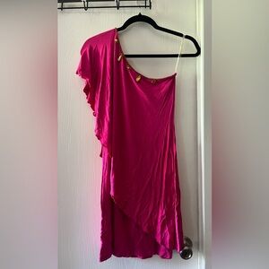 Joyous and Free Pink Over-Shoulder Top